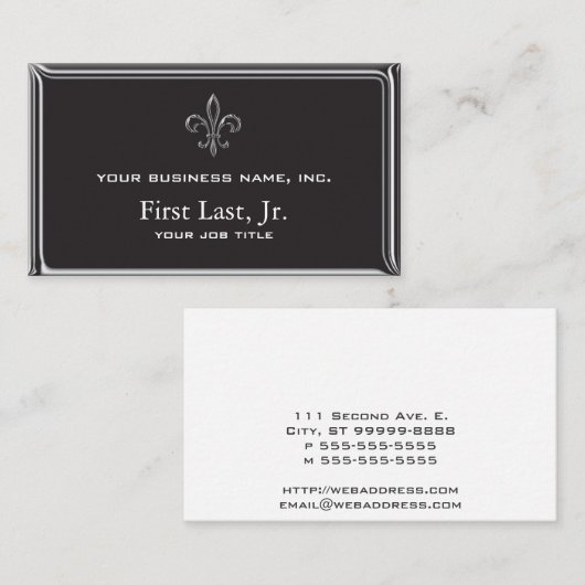 Fleur De Lis - Stripey 3D-stijl Visitekaartje (Voorkant / Achterkant)