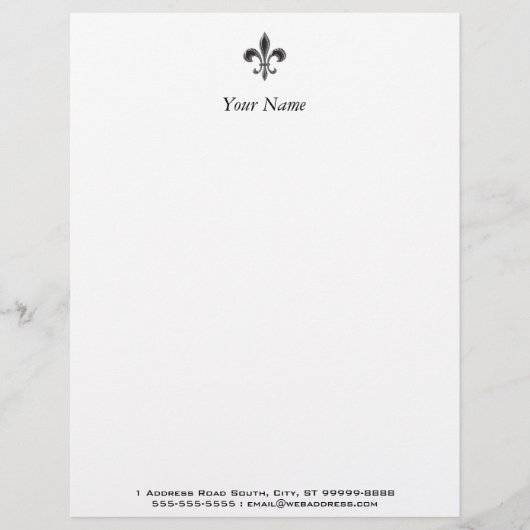 Fleur De Lis - Stripey Persoonlijk Briefhoofd (Voorkant)