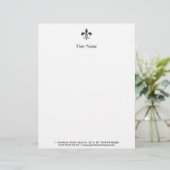 Fleur De Lis - Stripey Persoonlijk Briefhoofd (Staand voorkant)