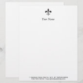 Fleur De Lis - Stripey Persoonlijk Briefhoofd (Voorkant / Achterkant)