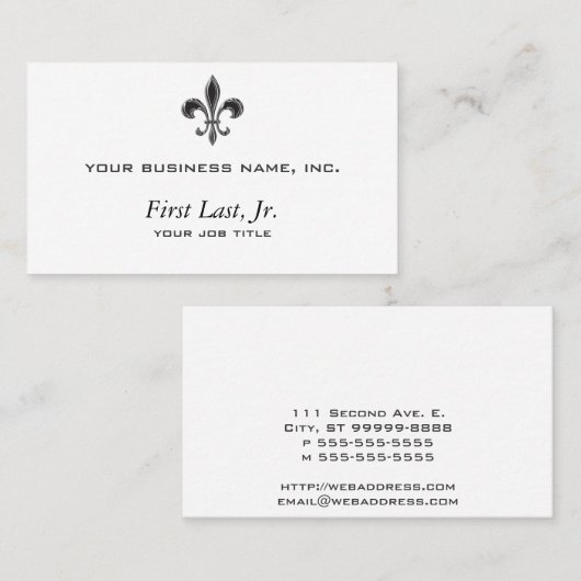 Fleur De Lis - Stripey Visitekaartje (Voorkant / Achterkant)