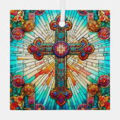 Fleur-de-Lis Suncatcher Glas in lood Design Glas Ornament (Achterkant)