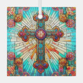 Fleur-de-Lis Suncatcher Glas in lood Design Ornament (Voorkant)