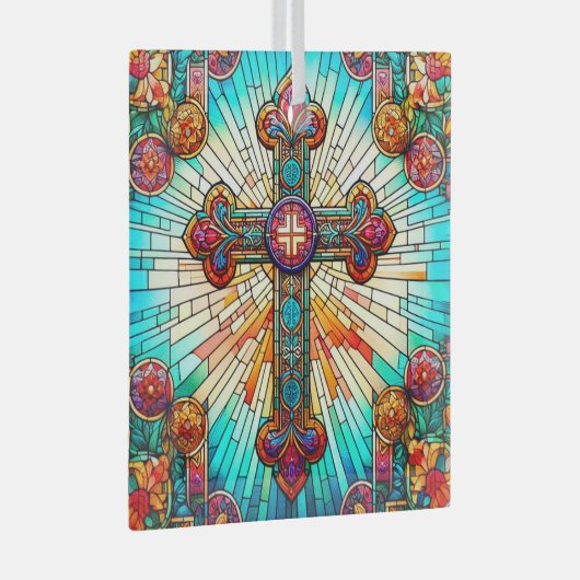 Fleur-de-Lis Suncatcher Glas in lood Design Ornament (Voorkant Rechts)