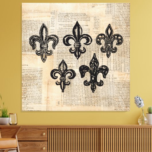  Fleur de Lis Symbols Fleur-de-lis Art Canvas Afdruk (Insitu (Woonkamer))