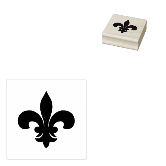 Fleur de Lis-symbool Rubberstempel (Gestempeld)