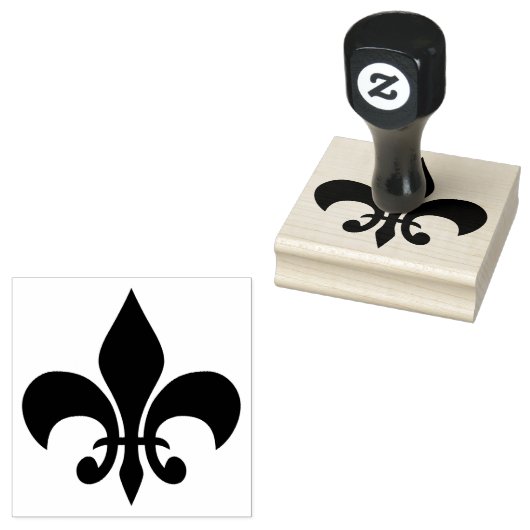 Fleur-de-Lis Symbool Rubberstempel (Gestempeld)