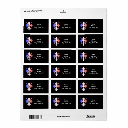 Fleur De Lis symbool verloopkleuren Etiket (Full Sheet)