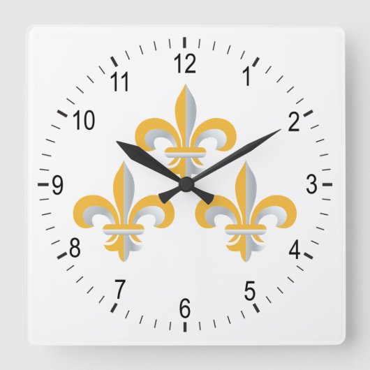 Fleur de Lis-symbool Vierkante Klok (Voorkant)
