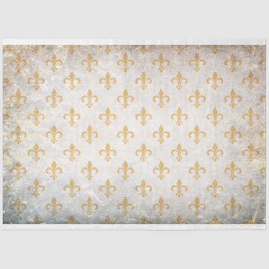 Fleur de Lis Tan Decoupage Paper Tissuepapier (Voorkant)