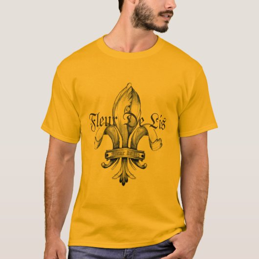 Fleur De Lis Tattoo T-shirt - Gepersonaliseerd (Voorkant)