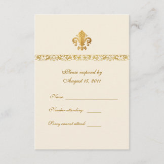 Fleur-de-lis Thmed RSVP Kaartje