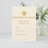 Fleur-de-lis Thmed RSVP Kaartje (Staand voorkant)