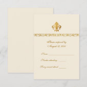 Fleur-de-lis Thmed RSVP Kaartje (Voorkant / Achterkant)