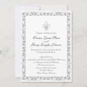 Fleur-de-lis Thmed Wedding Kaart (Voorkant)