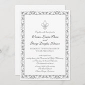 Fleur-de-lis Thmed Wedding Kaart (Voorkant / Achterkant)