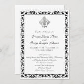 Fleur-de-lis Thmed Wedding Kaart (Voorkant / Achterkant)