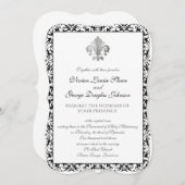 Fleur-de-lis Thmed Wedding Kaart (Voorkant / Achterkant)