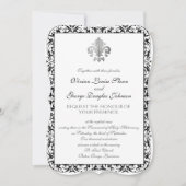 Fleur-de-lis Thmed Wedding Kaart (Voorkant)