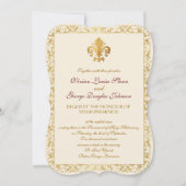 Fleur-de-lis Thmed Wedding Kaart (Voorkant)