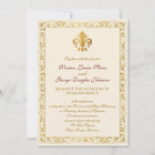 Fleur-de-lis Thmed Wedding Kaart (Voorkant)