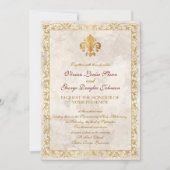 Fleur-de-lis Thmed Wedding Kaart (Voorkant)