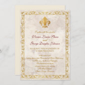 Fleur-de-lis Thmed Wedding Kaart (Voorkant / Achterkant)