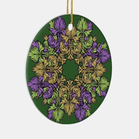 Fleur de lis Three Keramisch Ornament (Rechts)