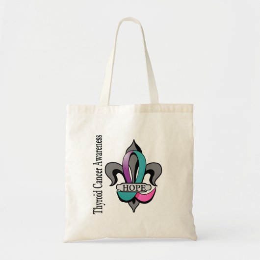 Fleur De Lis Thyroid Cancer Hope Tote Bag (Voorkant)