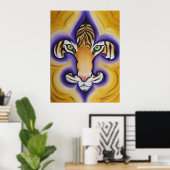 Fleur de lis Tiger Poster (Thuiskantoor)