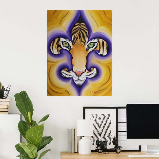 Fleur de lis Tiger Poster (Thuiskantoor)