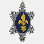 Fleur-de-lis Tin Sneeuwvlok Ornament (Links)