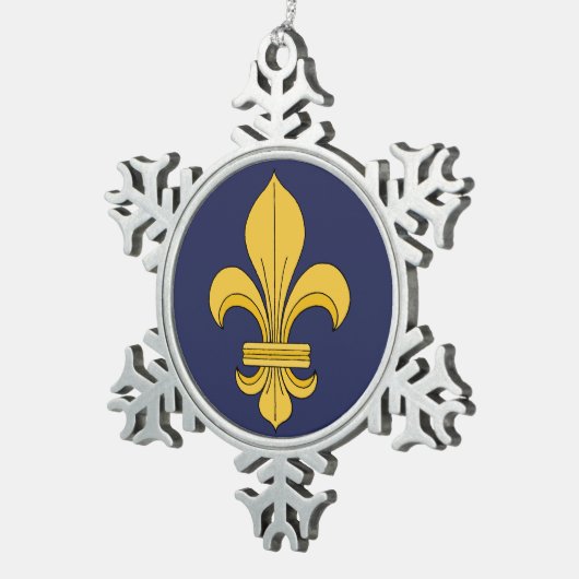 Fleur-de-lis Tin Sneeuwvlok Ornament (Rechts)