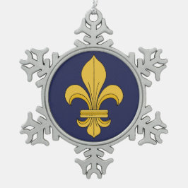 Fleur-de-lis Tin Sneeuwvlok Ornament