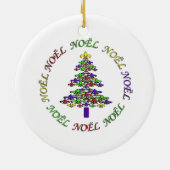 Fleur de Lis Tree Noel kerstversiering Keramisch Ornament (Achterkant)