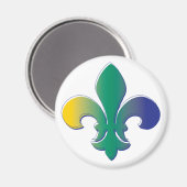 Fleur De Lis tri gekleurd Magneet (Voorkant / Achterkant)