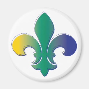 Fleur De Lis-tri, gekleurd Magneet