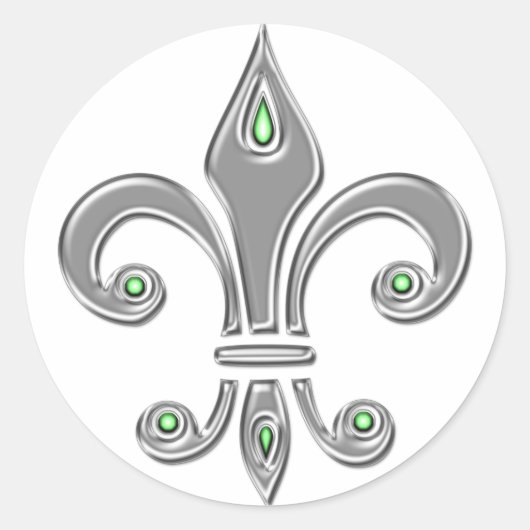 Fleur de Lis, Trinity Symbol, Lilie, Iris Ronde Sticker (Voorkant)