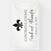 Fleur de Lis Trouwfeest Banner Op Maat (Verticaal)