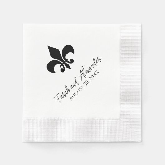 Fleur de Lis Trouwservetten Servet (Voorkant)