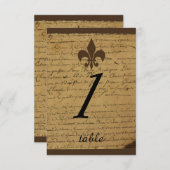 Fleur de Lis Trouwtafel kaart (Voorkant / Achterkant)