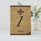 Fleur de Lis Trouwtafel kaart (Staand voorkant)