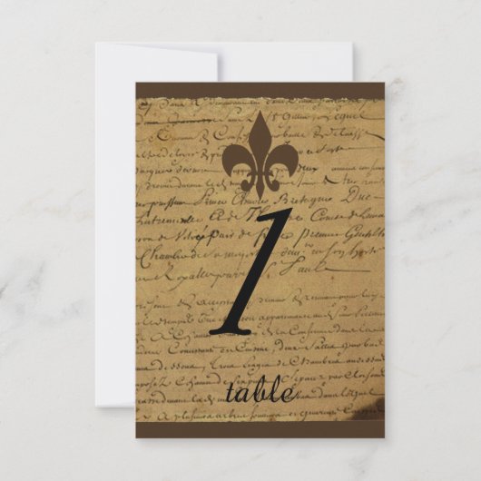  Fleur de Lis Trouwtafel kaart (Achterkant)