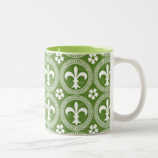 Fleur De Lis Tweekleurige Koffiemok (Rechts)