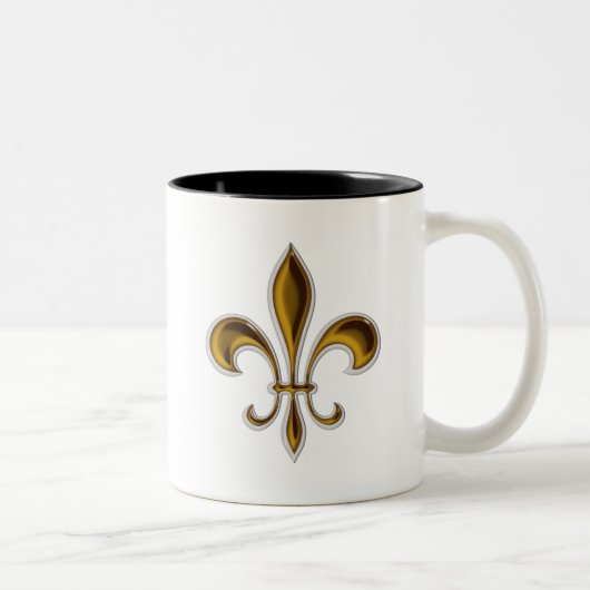 Fleur De Lis Tweekleurige Koffiemok (Rechts)