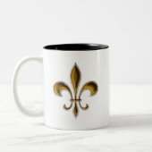 Fleur De Lis Tweekleurige Koffiemok (Links)