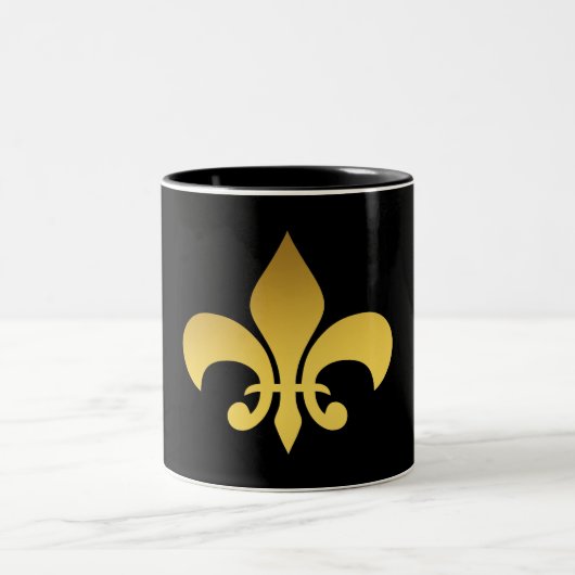 Fleur de lis tweekleurige koffiemok (Center)