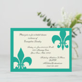 Fleur de Lis-uitnodigingen Kaart (Staand voorkant)