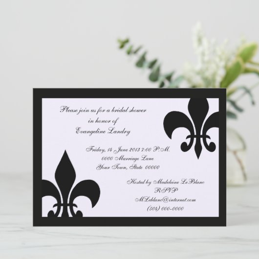 Fleur de Lis-uitnodigingen Kaart (Staand voorkant)