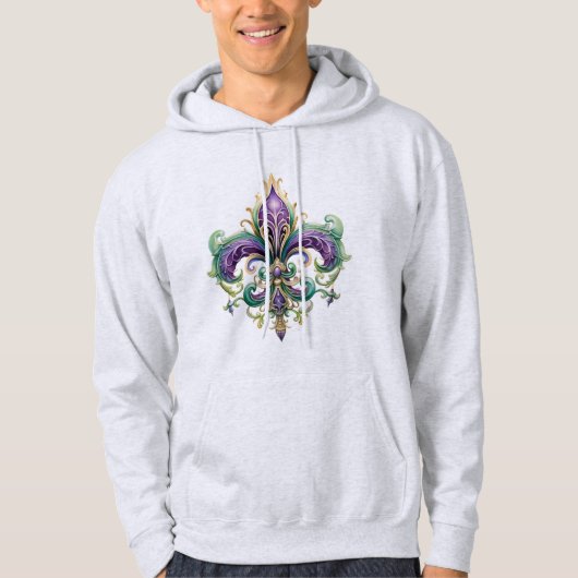 Fleur-de-lis uniseks pullover trui met capuchon (Voorkant)